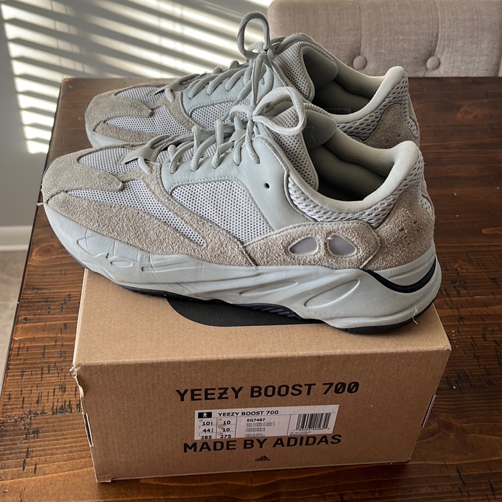 Yeezy Boost 700 Light Grey Suede & Mesh Sneakers